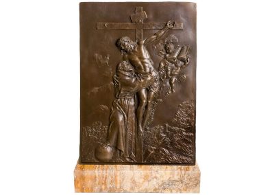 San Francesco d'Assisi che abbraccia il Cristo crocifisso
